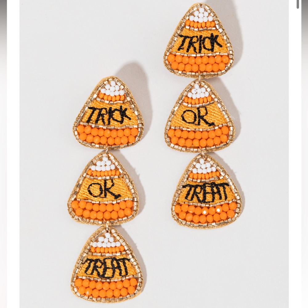 Halloween Beaded Trick or Treat Earrings